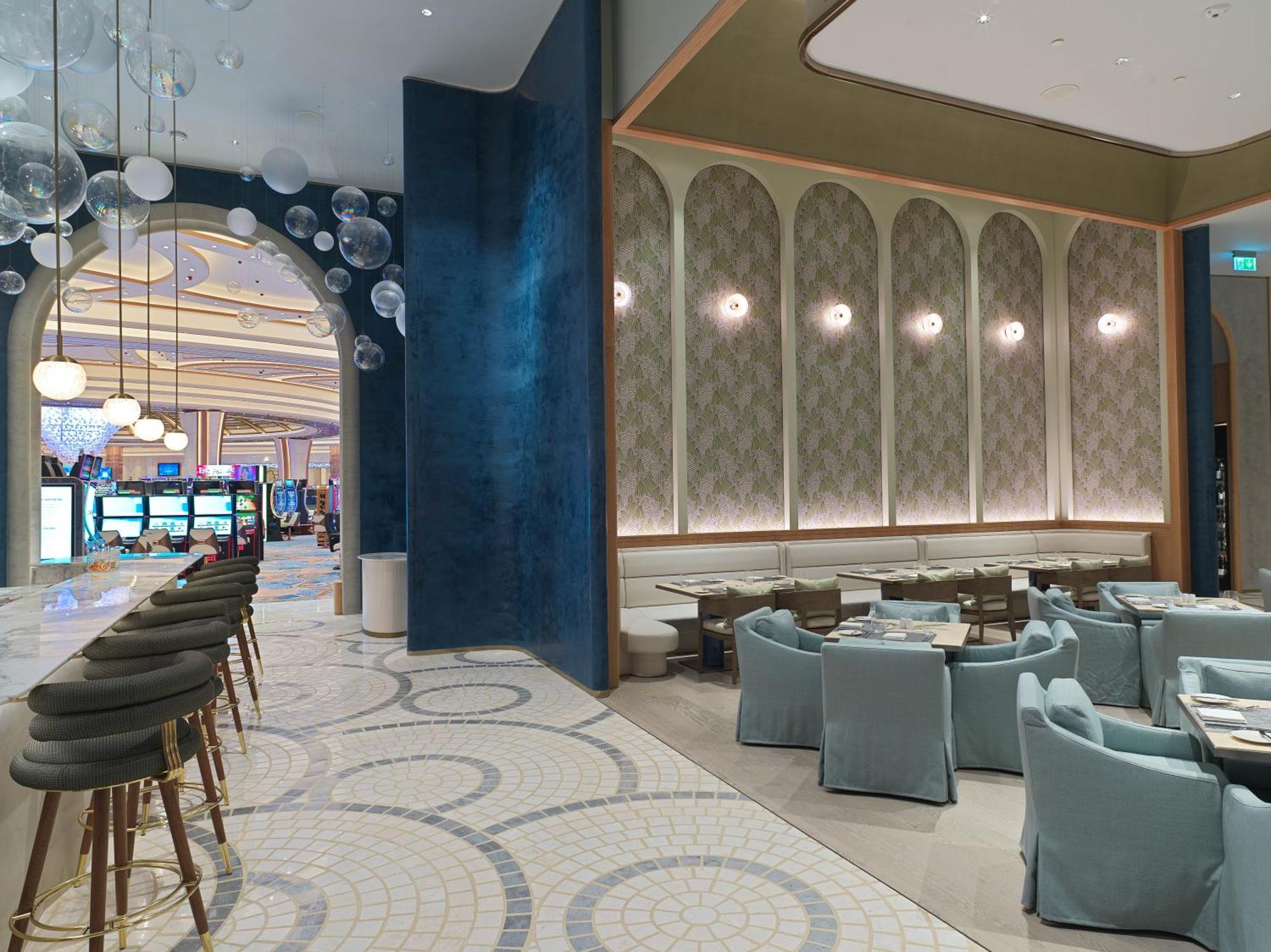 City Of Dreams Mediterranean - Integrated Resort, Casino & Entertainment Limisso Esterno foto The interior of the restaurant